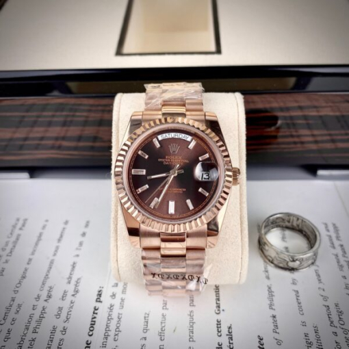 Custom Rolex Day-Date Rose Gold Chocolate Dial - Asian Rolex 106