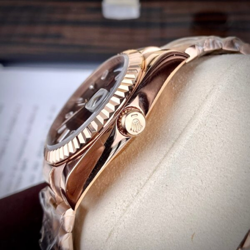 Custom Rolex Day-Date Rose Gold Chocolate Dial - Asian Rolex 106 - Image 4