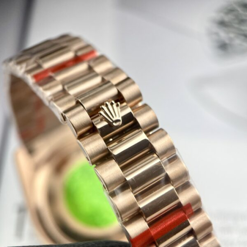 Custom Rolex Day-Date Rose Gold Dark Chocolate Dial Diamonds Bezel - Asian Rolex 110 - Image 7