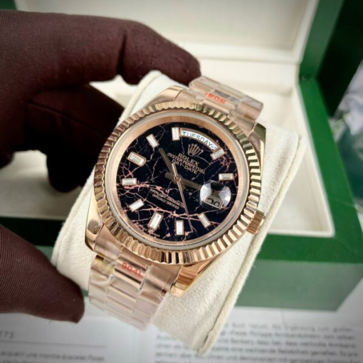 Custom Rolex Day-Date Rose Gold Black Dial - Asian Rolex 119 - Image 2