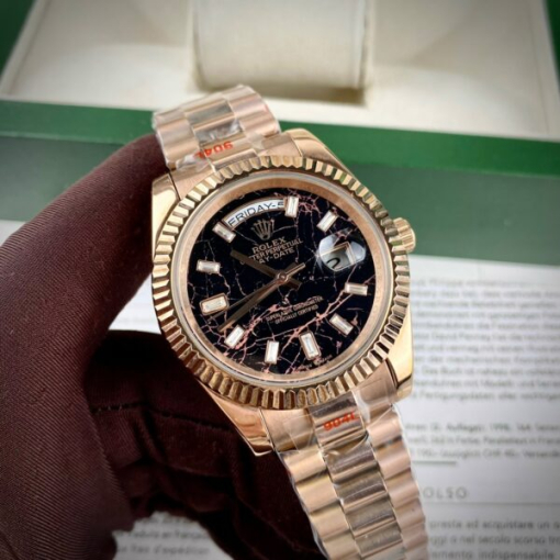 Custom Rolex Day-Date Rose Gold Black Dial - Asian Rolex 119