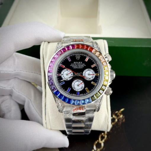 Custom Rolex Daytona Cosmograph Rainbow Black Dial - Asian Rolex 36 - Image 2