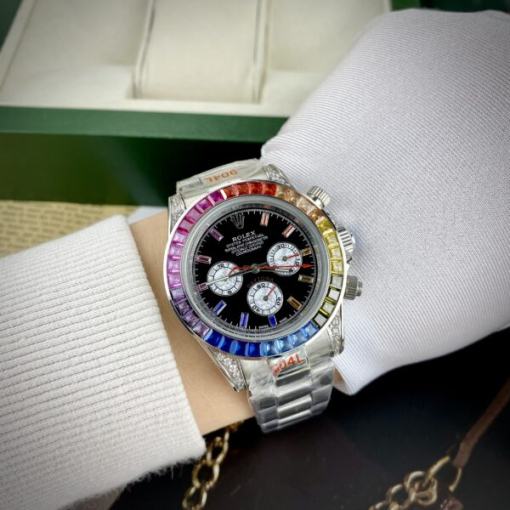 Custom Rolex Daytona Cosmograph Rainbow Black Dial - Asian Rolex 36 - Image 4