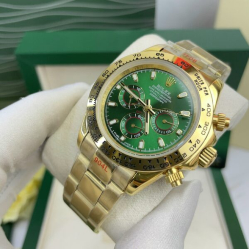 Custom Rolex Daytona Cosmograph Yellow Gold Green Dial - Asian Rolex 30