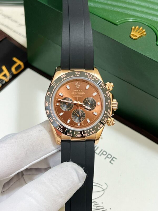 Custom Rolex Daytona Cosmograph Rose Gold Chocolate Dial - Asian Rolex 26 - Image 6