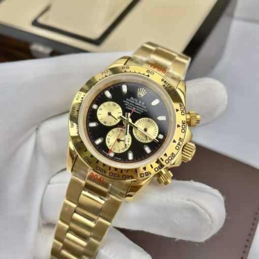 Custom Rolex Daytona Cosmograph Yellow Gold Black Dial - Asian Rolex 33