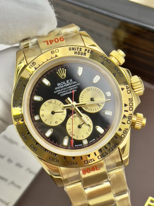 Custom Rolex Daytona Cosmograph Yellow Gold Black Dial - Asian Rolex 33 - Image 5