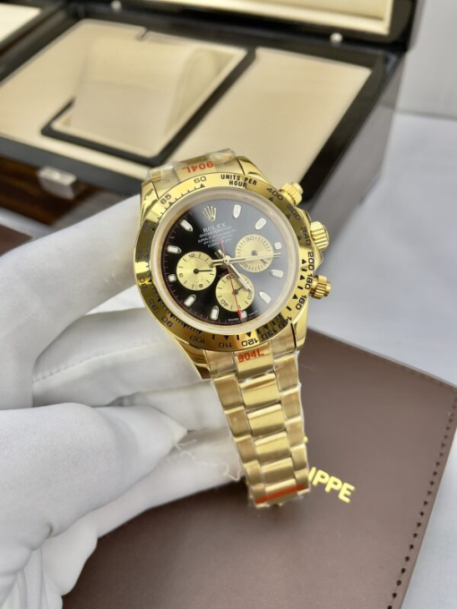 Custom Rolex Daytona Cosmograph Yellow Gold Black Dial - Asian Rolex 33 - Image 2