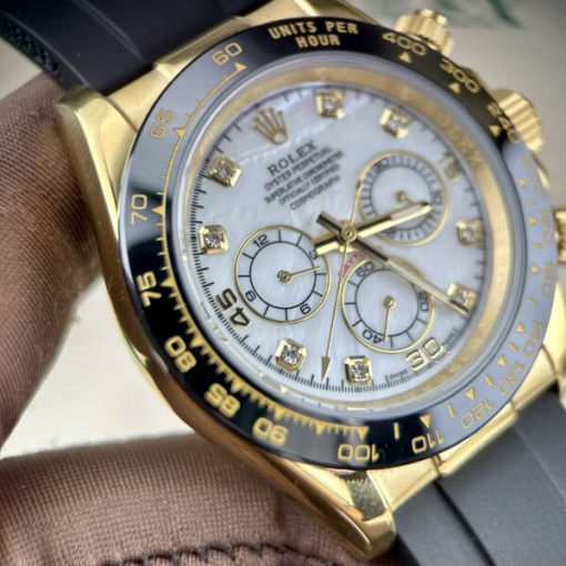 Custom Rolex Daytona Cosmograph White Index Dial Black Oysterflex - Asian Rolex 15 - Image 2