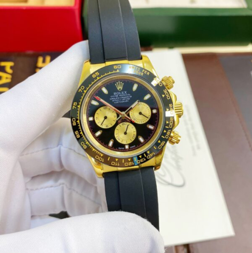 Custom Rolex Daytona Cosmograph Yellow Gold Black Dial - Asian Rolex 25 - Image 3