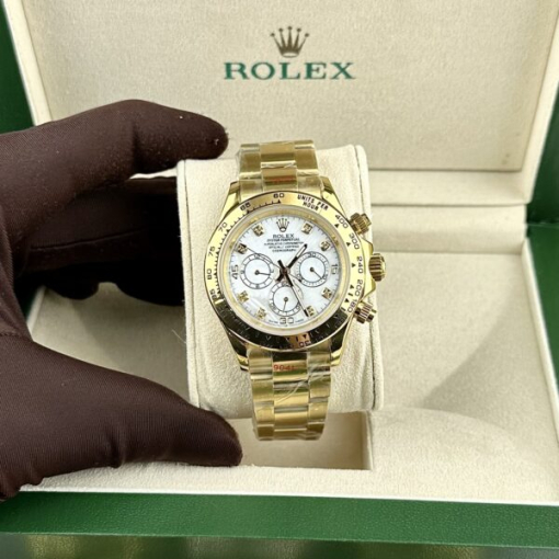 Custom Rolex Daytona Cosmograph Yellow Gold White Dial - Asian Rolex 28 - Image 3