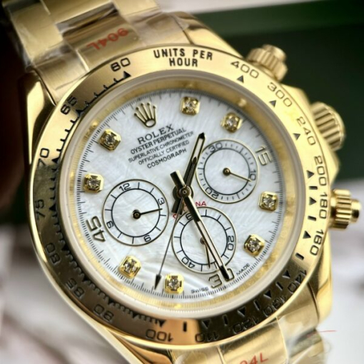 Custom Rolex Daytona Cosmograph Yellow Gold White Dial - Asian Rolex 28 - Image 4