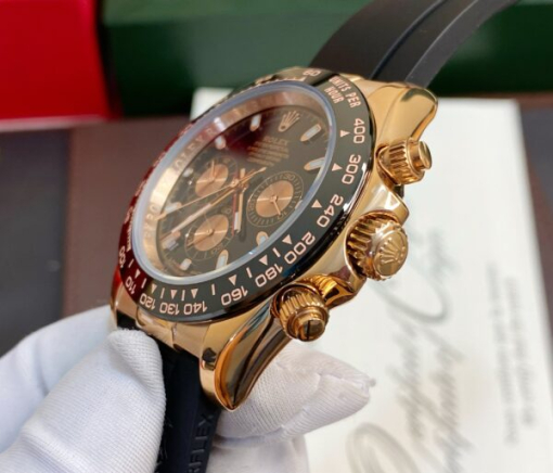 Custom Rolex Daytona Cosmograph Rose Gold Black Oysterflex Dial - Asian Rolex 19 - Image 4