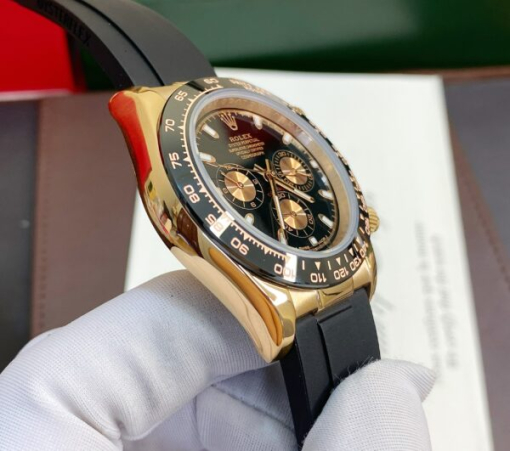 Custom Rolex Daytona Cosmograph Rose Gold Black Oysterflex Dial - Asian Rolex 19 - Image 3