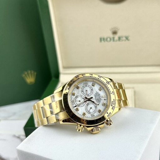 Custom Rolex Daytona Cosmograph Yellow Gold White Dial - Asian Rolex 28