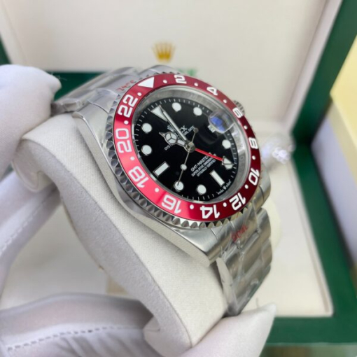 Custom Rolex GMT-Master II Red Bezel Black Dial - Asian 156 - Image 4