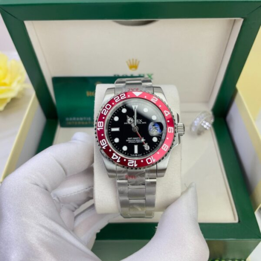 Custom Rolex GMT-Master II Red Bezel Black Dial - Asian 156