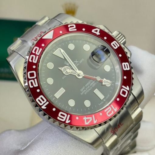 Custom Rolex GMT-Master II Red Bezel Black Dial - Asian 156 - Image 5