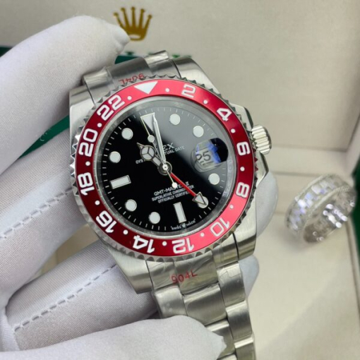 Custom Rolex GMT-Master II Red Bezel Black Dial - Asian 156 - Image 3