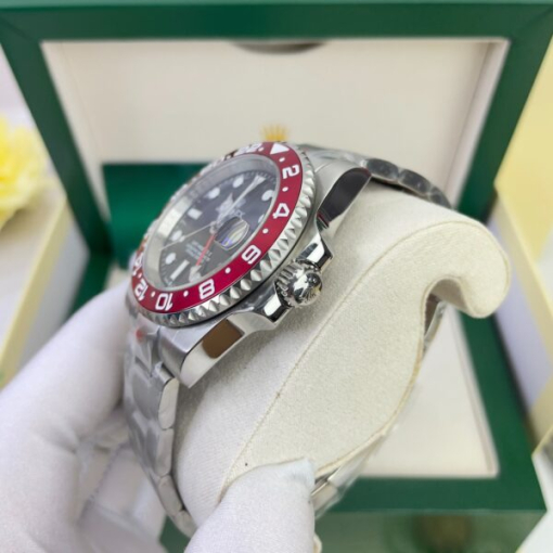 Custom Rolex GMT-Master II Red Bezel Black Dial - Asian 156 - Image 6