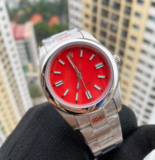 Custom Rolex Oyster Perpetual Red Dial - Asian Rolex 161 - Image 2