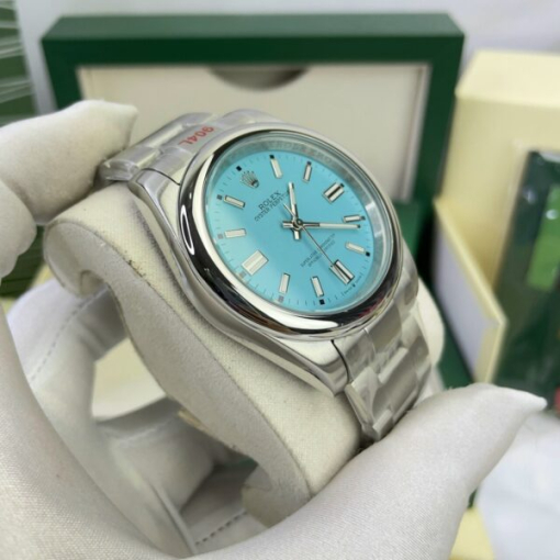 Custom Rolex Oyster Perpetual Iced Blue Dial - Asian Rolex 175 - Image 3