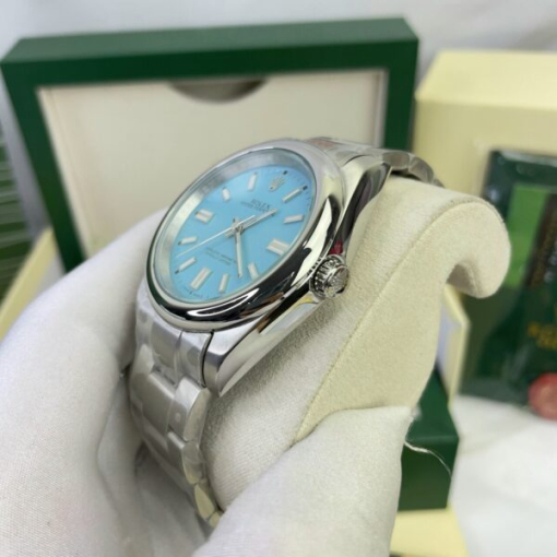 Custom Rolex Oyster Perpetual Iced Blue Dial - Asian Rolex 175 - Image 4