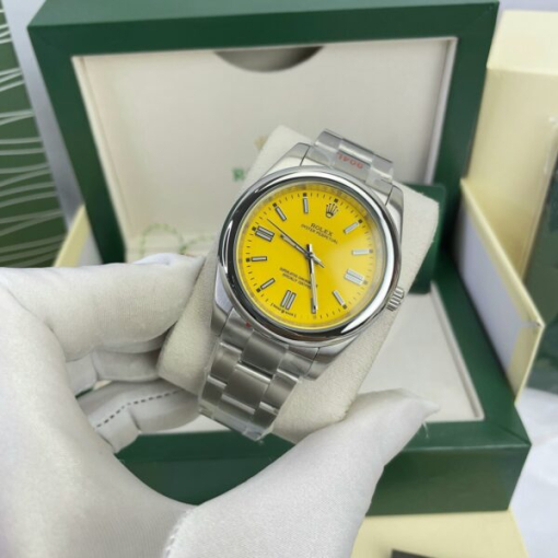 Custom Rolex Oyster Perpetual Yellow Dial - Asian Rolex 174 - Image 5