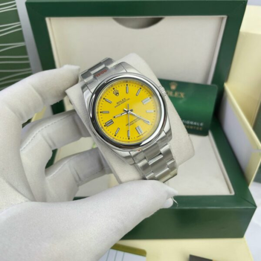 Custom Rolex Oyster Perpetual Yellow Dial - Asian Rolex 174 - Image 4