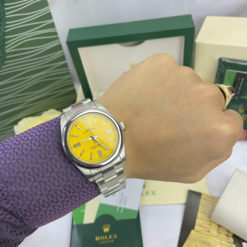 Custom Rolex Oyster Perpetual Yellow Dial - Asian Rolex 174 - Image 8