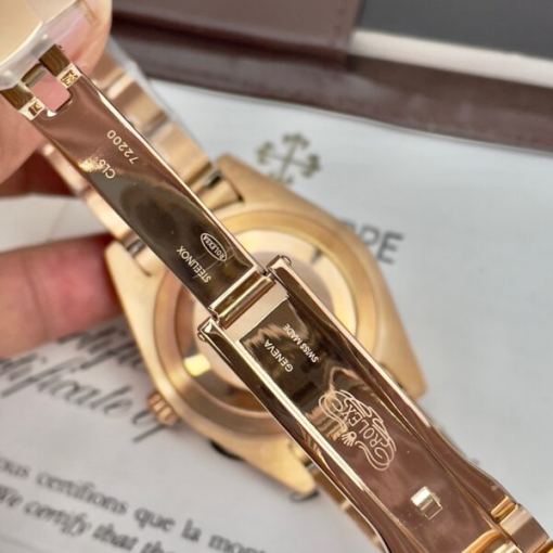 Custom Rolex Sky-Dweller Rose Gold Blue Dial - Asian Rolex 43 - Image 6