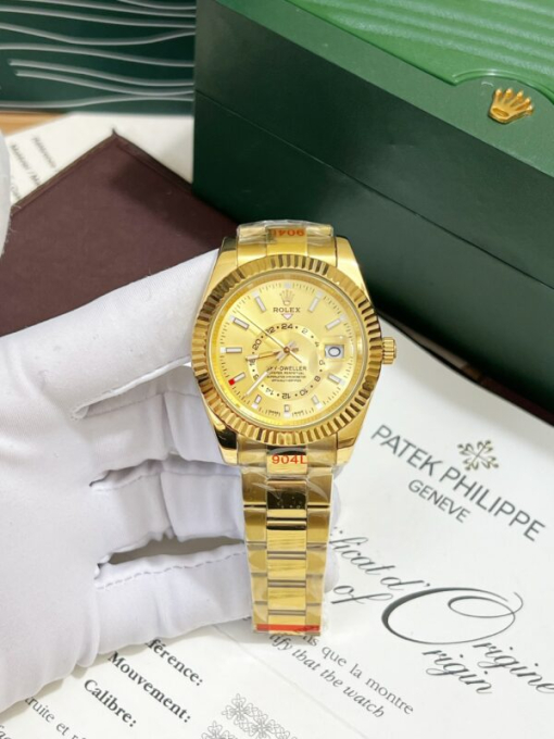 Custom Rolex Sky-Dweller Yellow Gold Dial - Asian Rolex 44 - Image 2