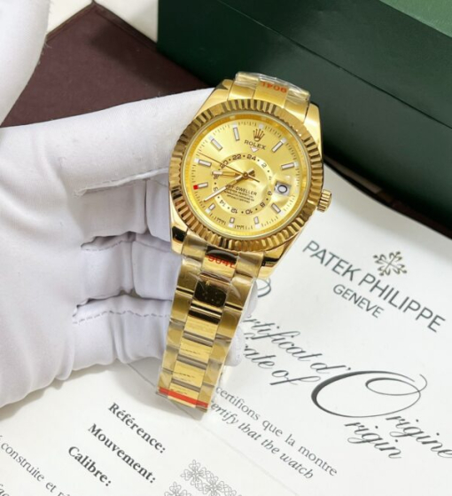 Custom Rolex Sky-Dweller Yellow Gold Dial - Asian Rolex 44 - Image 3