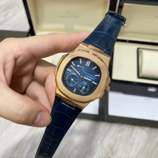 Custom Patek Philippe Nautilus 5712 Rose Gold Blue Dial - Asian Patek 85 - Image 2