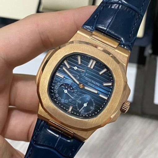 Custom Patek Philippe Nautilus 5712 Rose Gold Blue Dial - Asian Patek 85 - Image 4