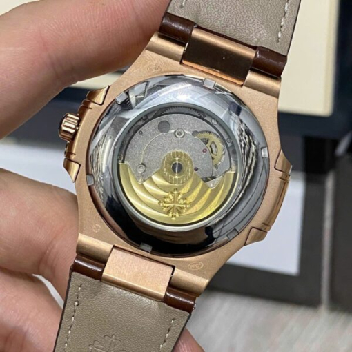 Custom Patek Philippe Nautilus 5740 Rose Gold Chocolate Dial - Asian Patek 72 - Image 5