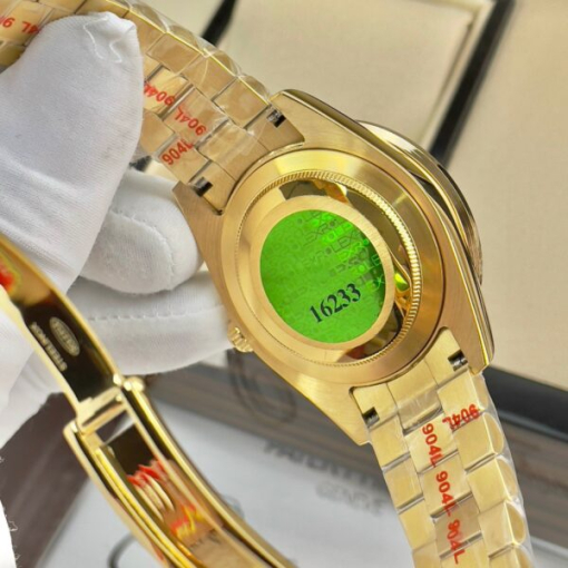 Custom Rolex Day-Date Yellow Gold Champagne Dial Diamonds Bezel - Asian Rolex 138 - Image 5