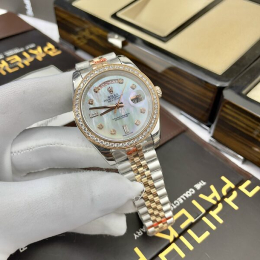 Custom Rolex Day-Date Demi Oyster White Dial Diamonds Dial - Asian Rolex 131 - Image 3