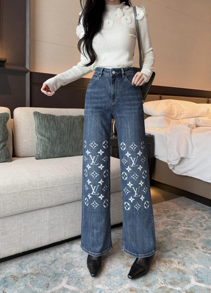 Custom Louis Vuitton Embellished Denim Trousers - Image 10