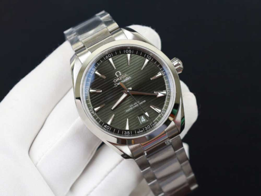 Custom Omega Seamaster Aqua Terra 150M Co-Axial Olive Green Dial - Swiss Omega 44