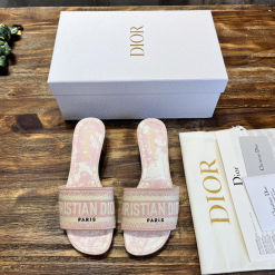 Custom Dior Classic Embroidered Heeled Slides