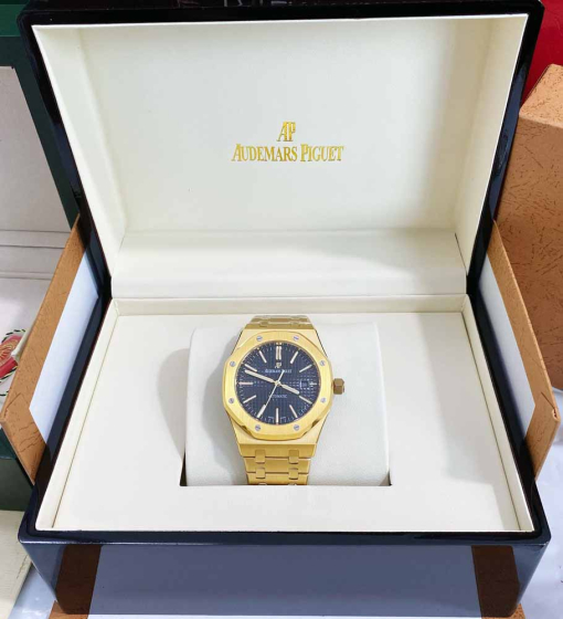 Custom Audemars Piguet Royal Oak Yellow Gold Black Dial - Asian AP 10 - Image 5