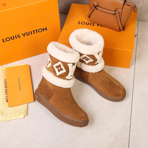 Custom Louis Vuitton Fur Boots