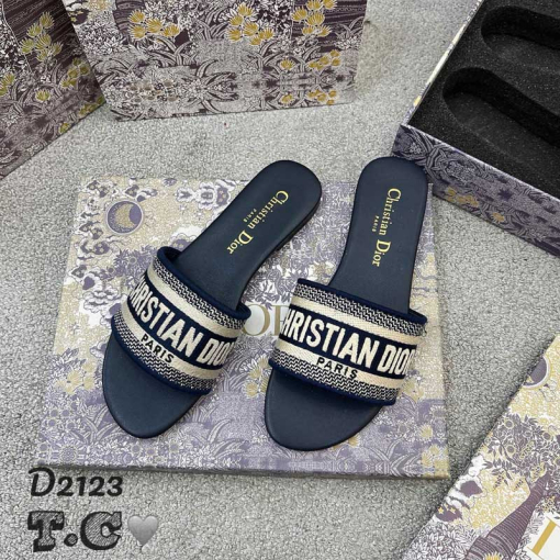 Custom Dior Embroidered Women Slides - Image 14