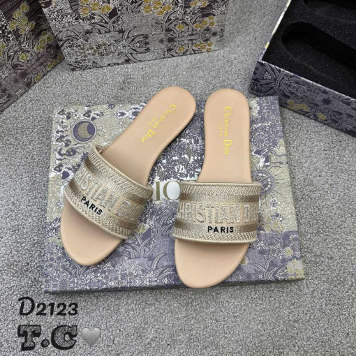 Custom Dior Embroidered Women Slides - Image 12