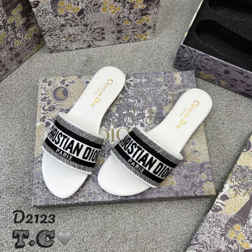 Custom Dior Embroidered Women Slides - Image 10