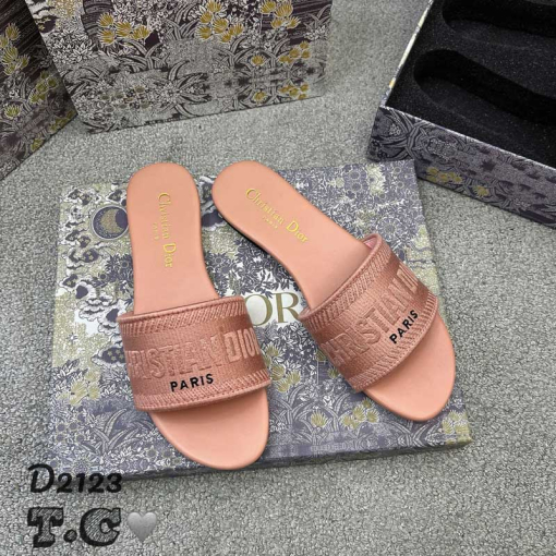 Custom Dior Embroidered Women Slides - Image 9