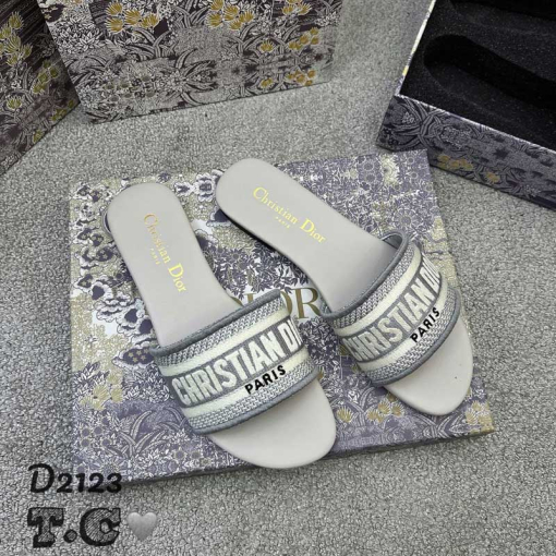 Custom Dior Embroidered Women Slides - Image 8