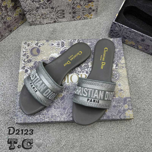 Custom Dior Embroidered Women Slides - Image 7