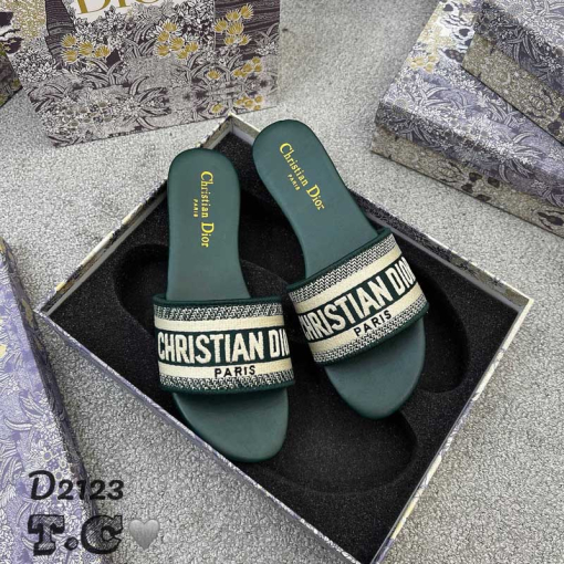 Custom Dior Embroidered Women Slides - Image 6